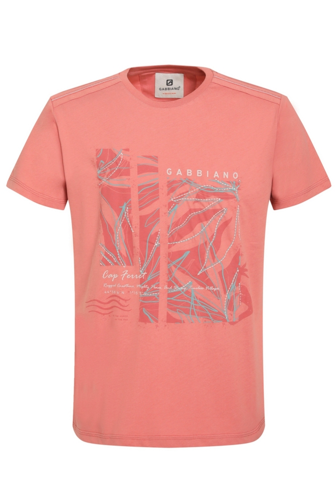 FRONT PRINTED T SHIRT 155913 SUNSET RED